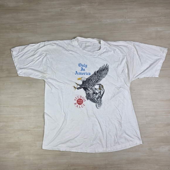 Vintage 1995‎ Only in America 55th Black Hills Sturgis Rally Shirt Size Large